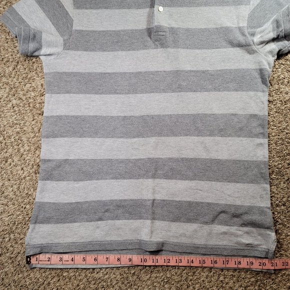 Old Navy Striped Short Sleeve Polo Men's Size Medium Grey - Picture 8 of 10
